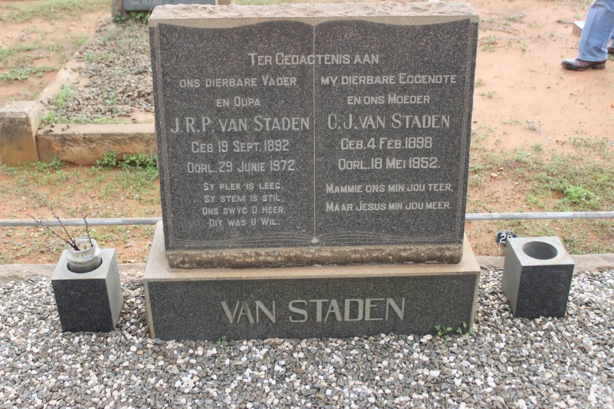 STADEN J.R.P., van 1892-1972 &amp; C.J. 1898-1952