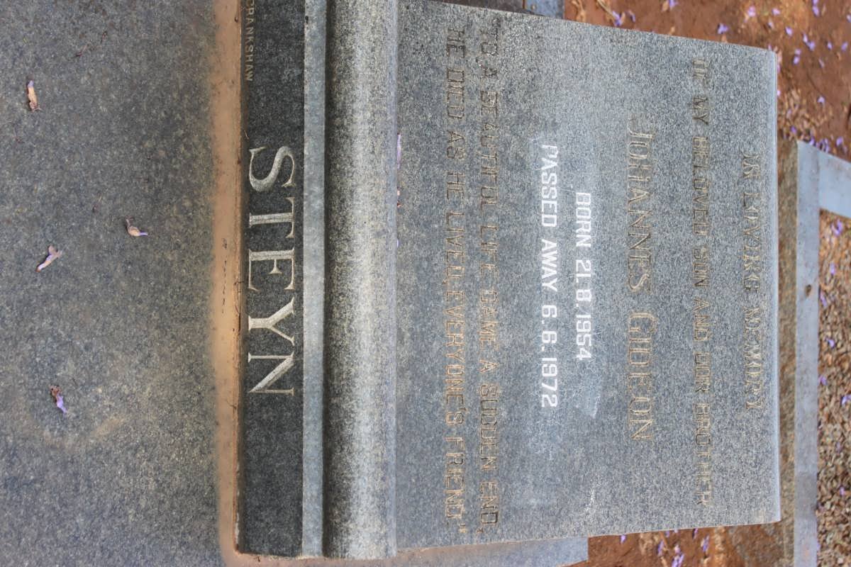 STEYN Johannes Gideon 1954-1972