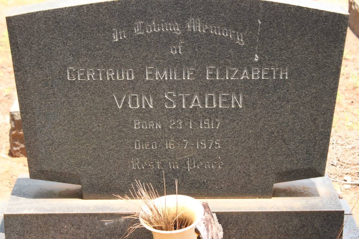 STADEN Gertrud Emilie Elizabeth, von 1917-1975