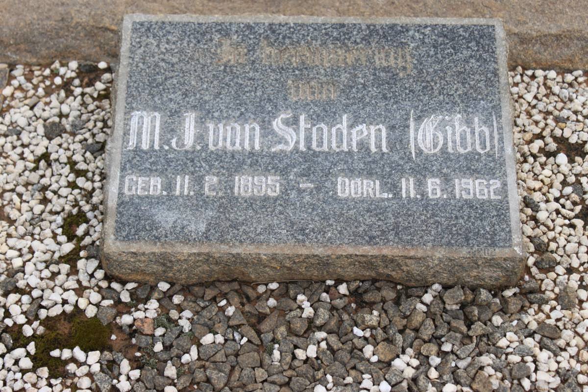 STADEN M.J., van nee GIBB 1895-1962