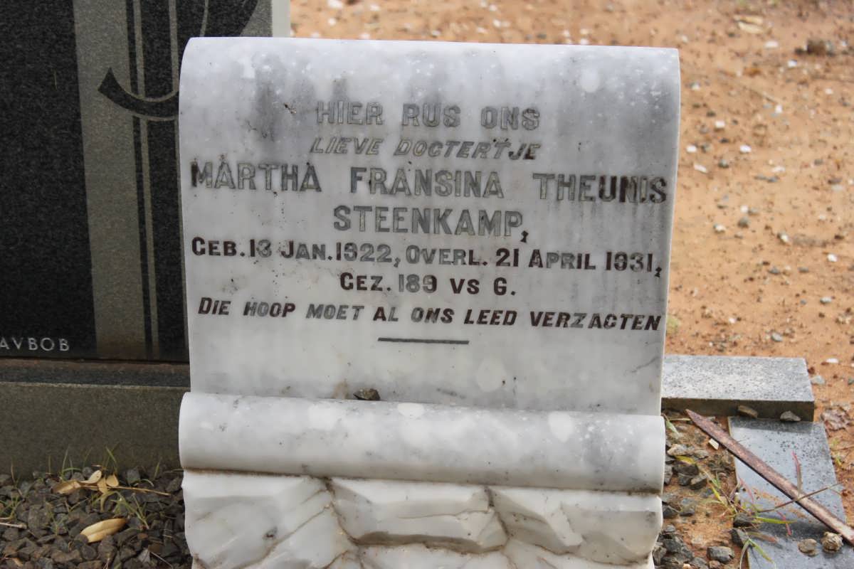 STEENKAMP Martha Fransina Theunis 1922-1931