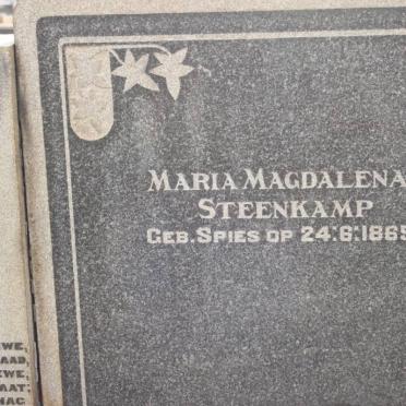 STEENKAMP Maria Magdalena nee SPIES 1865-