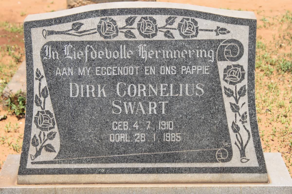 SWART Dirk Cornelius 1910-1985