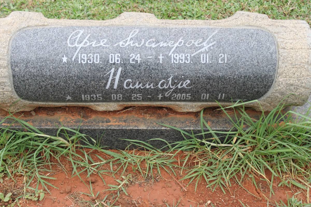 SWANEPOEL Apie 1930-1993 &amp; Hannatjie 1935-2005