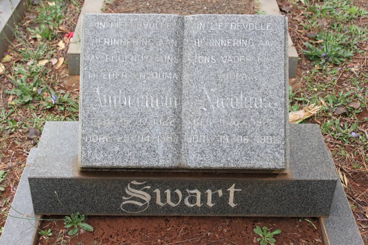SWART Nicolaus 1923-1995 &amp; Ambrencia 1922-1988