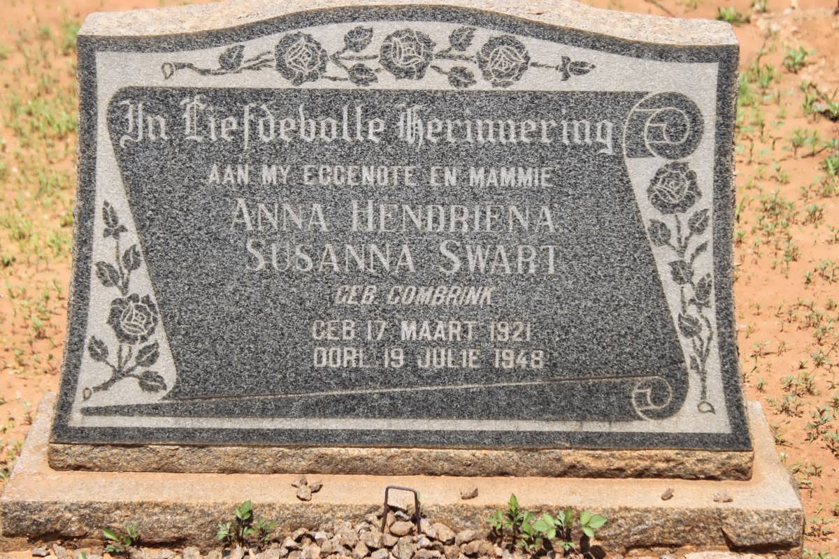 SWART Anna Hendriena Susanna nee COMBRINK 1921-1948