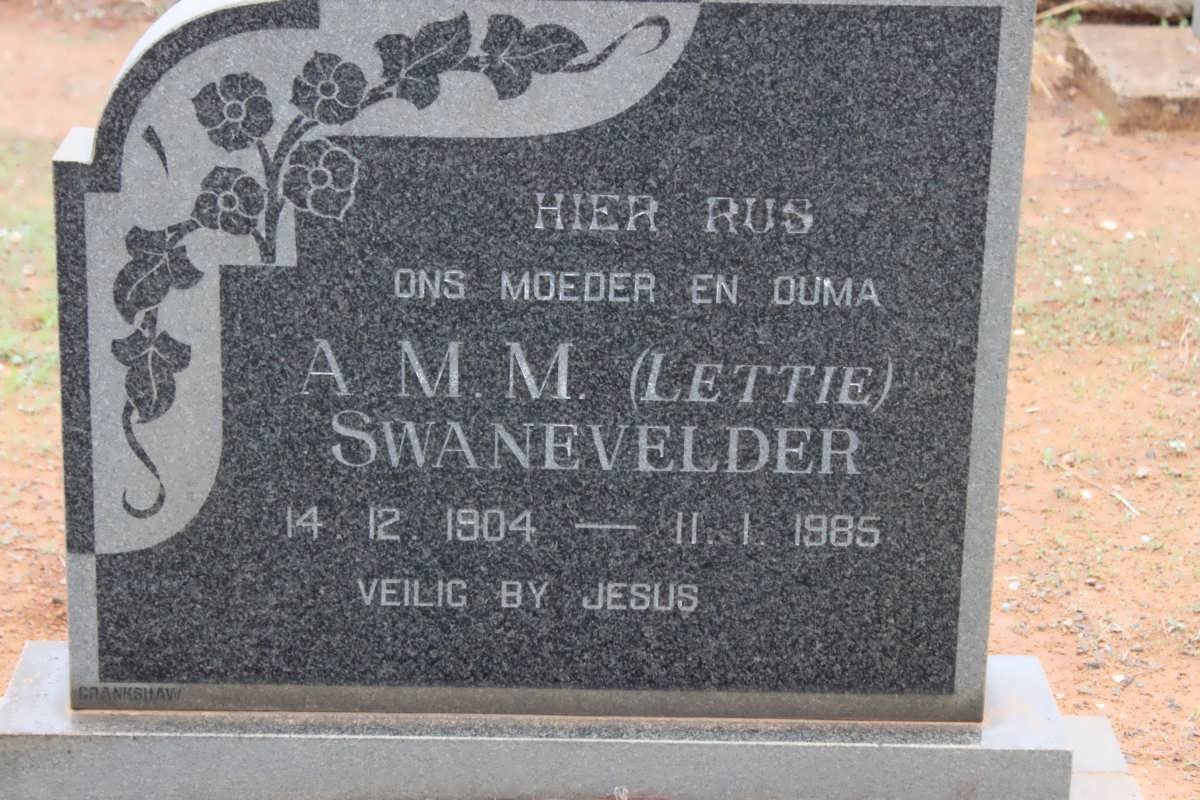SWANEVELDER A.M.M. 1904-1985