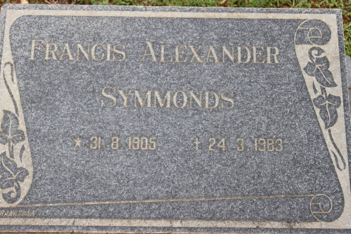 SYMMONDS Francis Alexander 1905-1983
