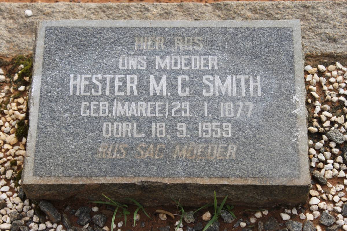 SMITH Hester M.G. 1877-1959 nee MAREE