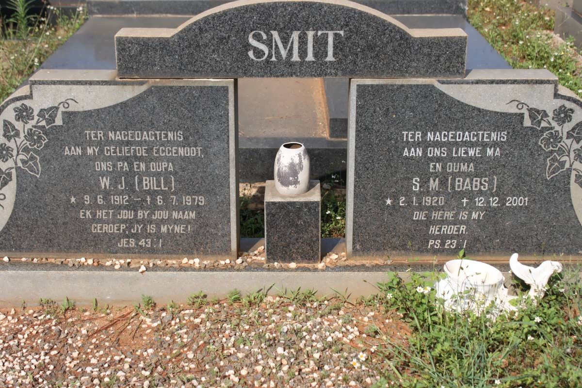 SMIT W.J. 1912-1979 &amp; S.M. 1920-2001