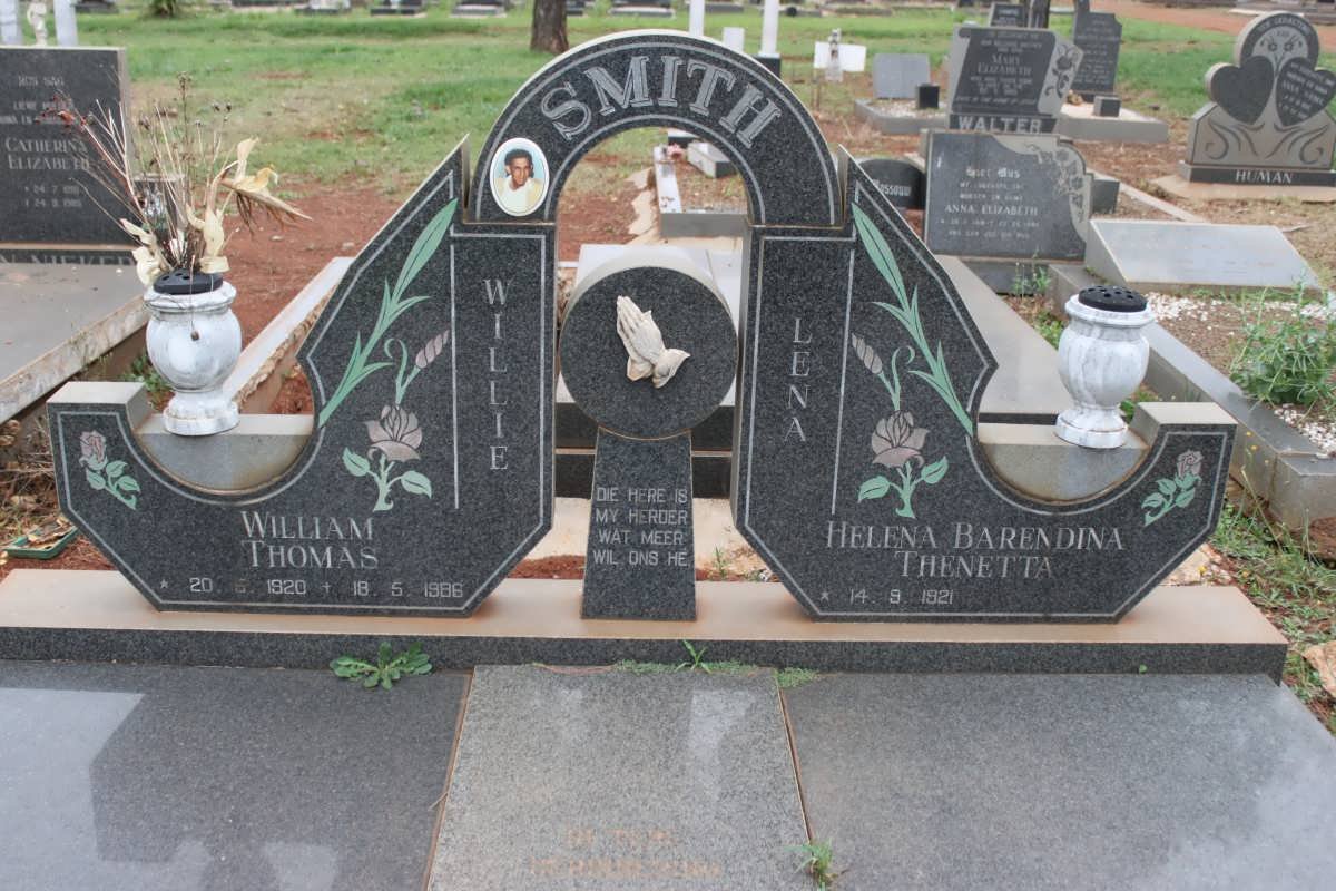 SMITH William Thomas 1920-1986 &amp; Helena Barendina Thenetta 1921-