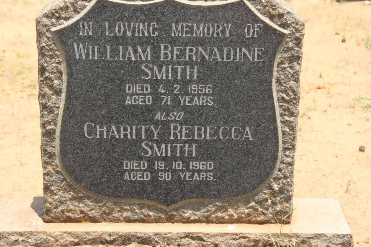 SMITH William Bernadine -1956 &amp; Charity Rebecca -1960