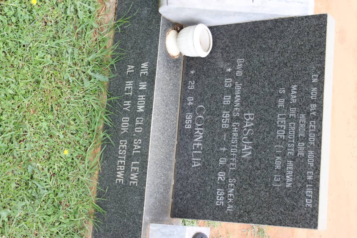 SENEKAL Dawid Johannes Christoffel 1958-1995 &amp; Cornelia 1959-
