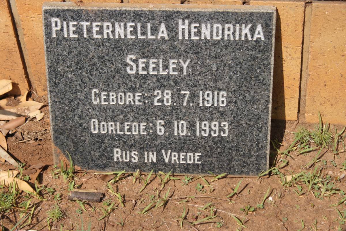 SEELEY Pieternella Hendrika 1916-1993