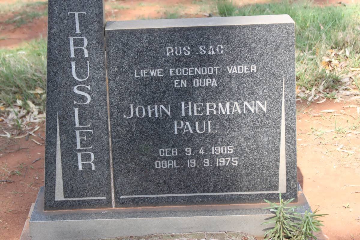 TRUSLER John Hermann Paul 1905-1975