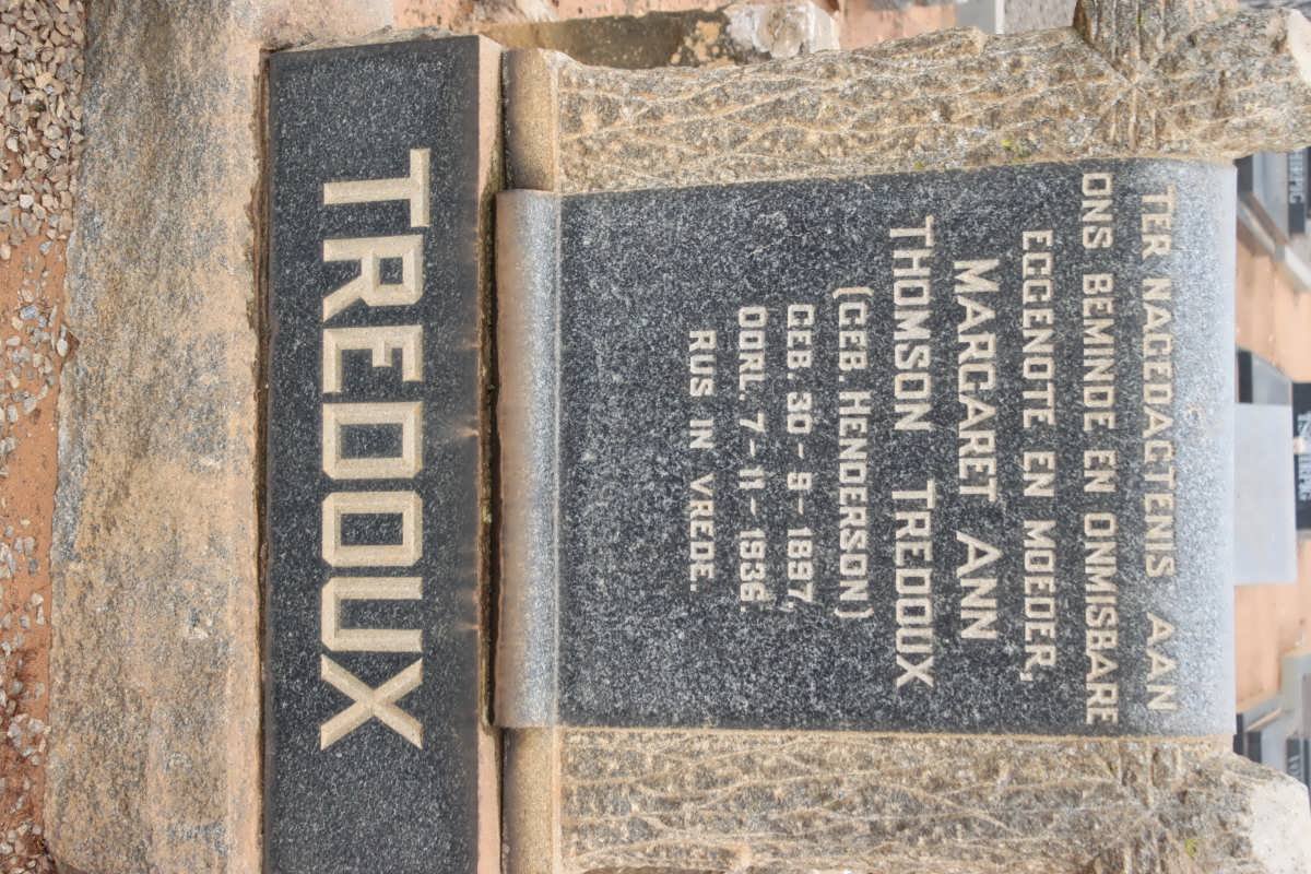 TREDOUX Margaret Ann Thomson nee HENDERSON 1887-1936