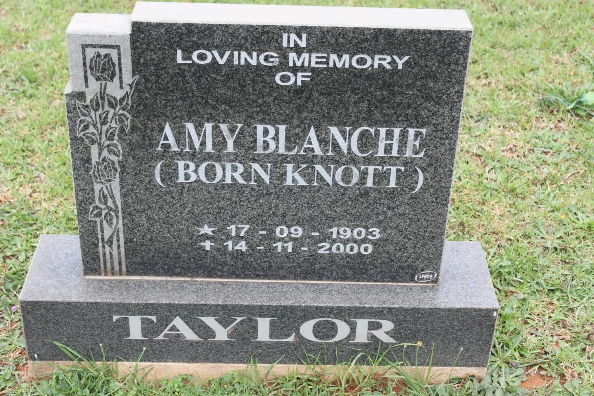 TAYLOR Amy Blanche nee KNOTT 1903-2000