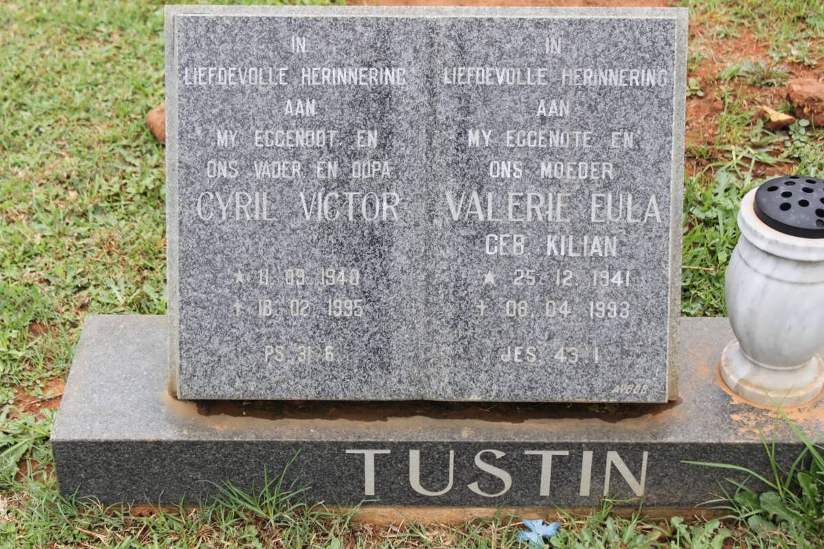 TUSTIN Cyril Victor 1940-1995 &amp; Valerie Eula KILIAN 1941-1993