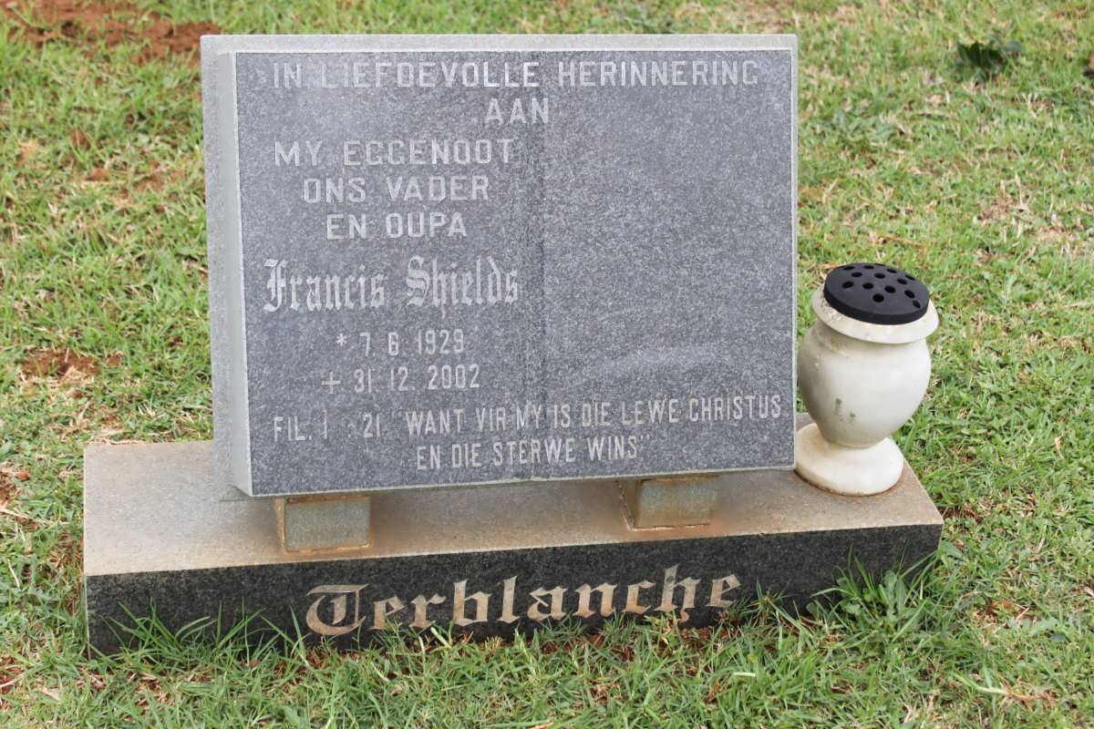 TERBLANCHE Francis Shields 1929-2002