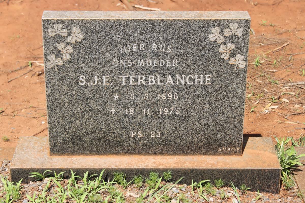 TERBLANCHE S.J.E. 1896-1975