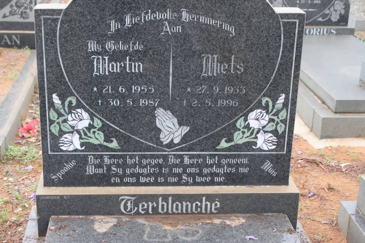 TERBLANCHE Miets 1933-1996 :: TERBLANCHE Martin 1955-1987