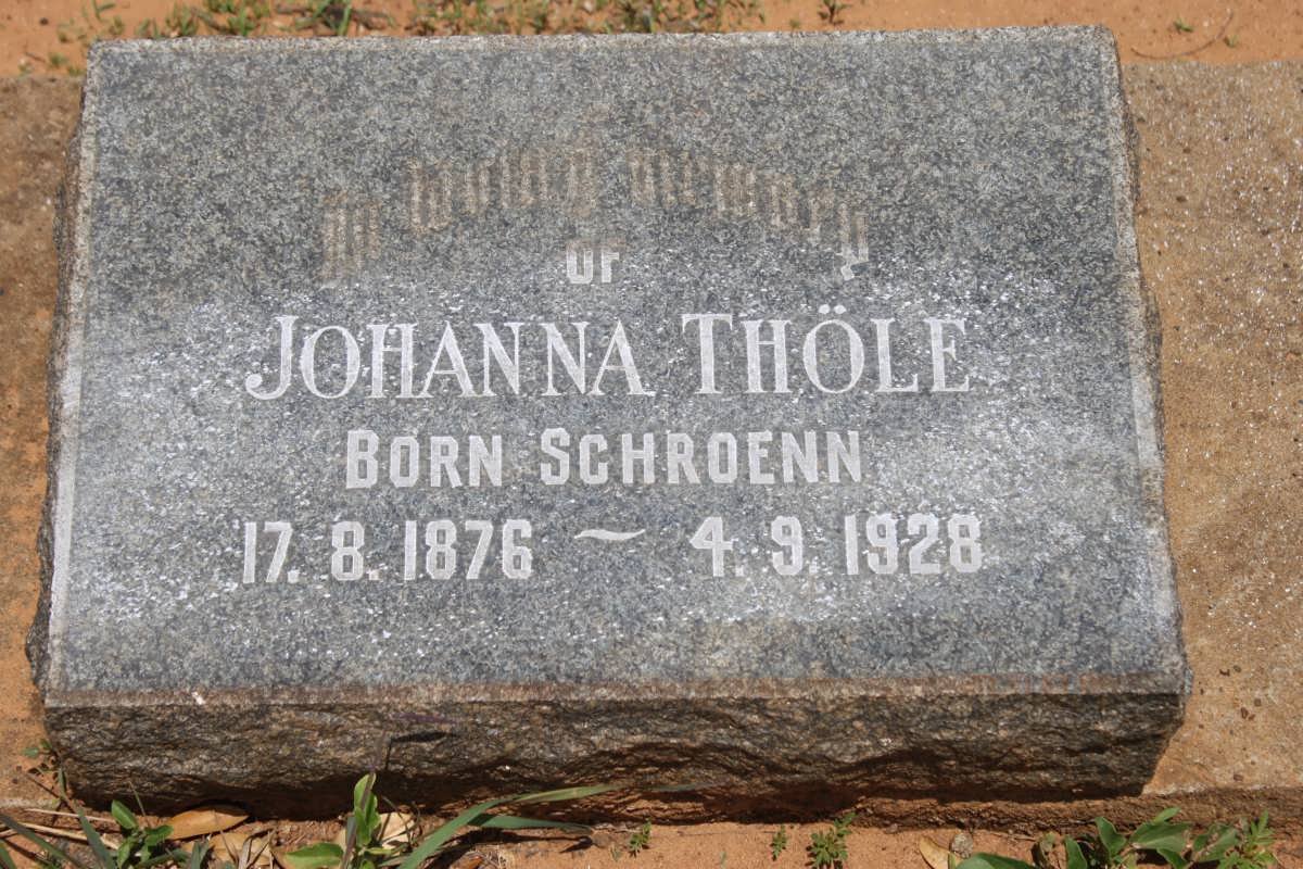 THÖLE Johanna nee SCHROENN 1876-1928
