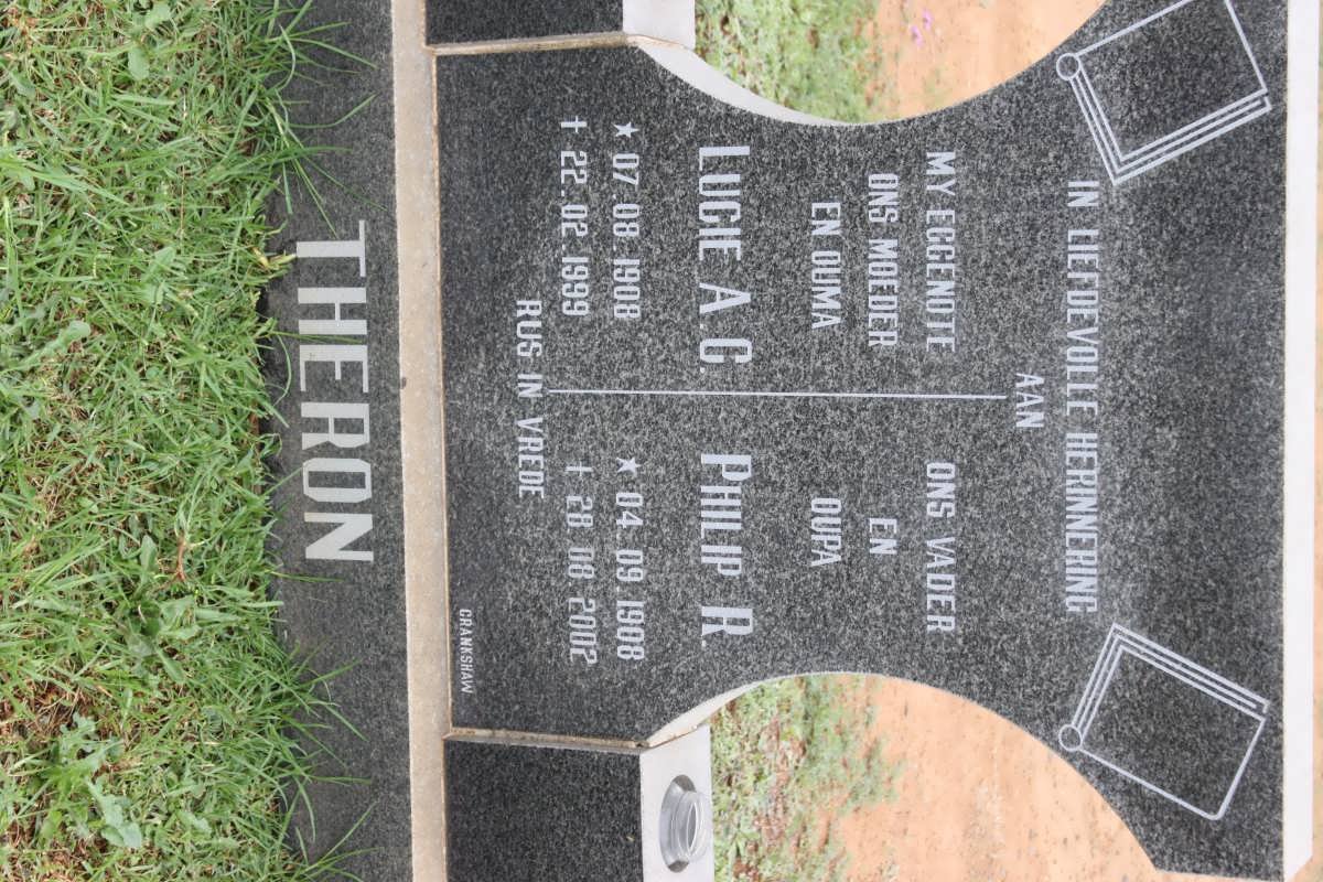 THERON Philip R. 1908-2002 &amp; Lucie A.G. 1908-1999