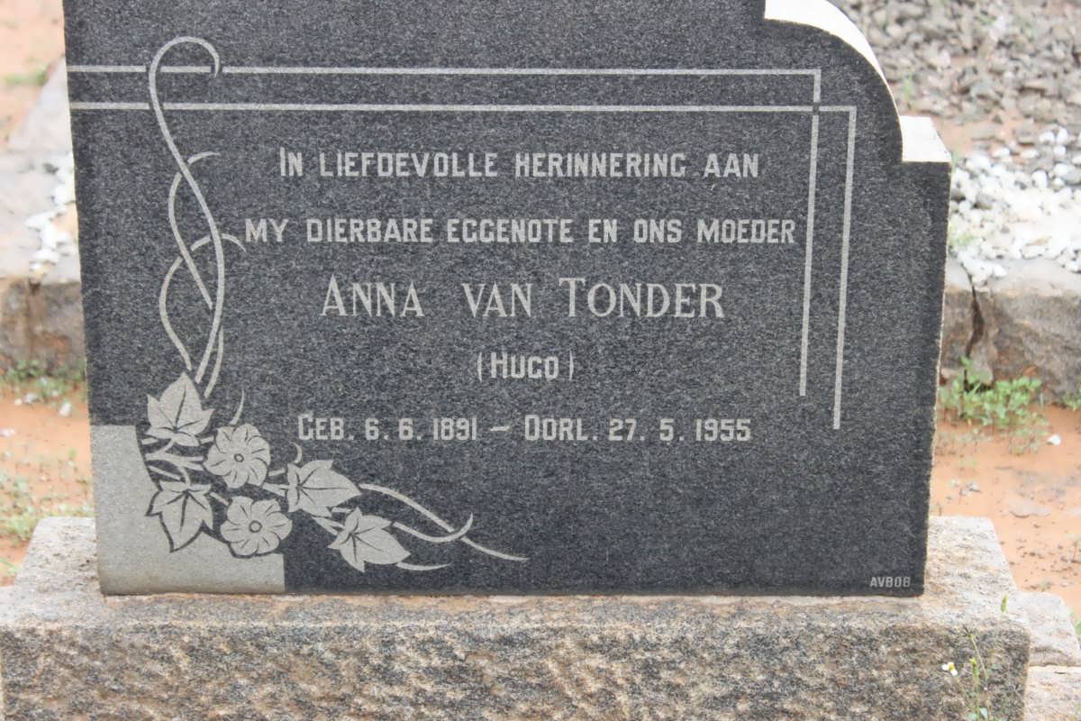 TONDER Anna, van nee HUGO 1891-1955