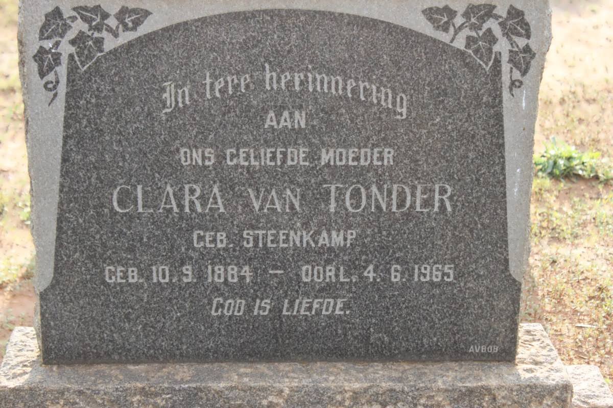 TONDER Clara, van nee STEENKAMP 1884-1965