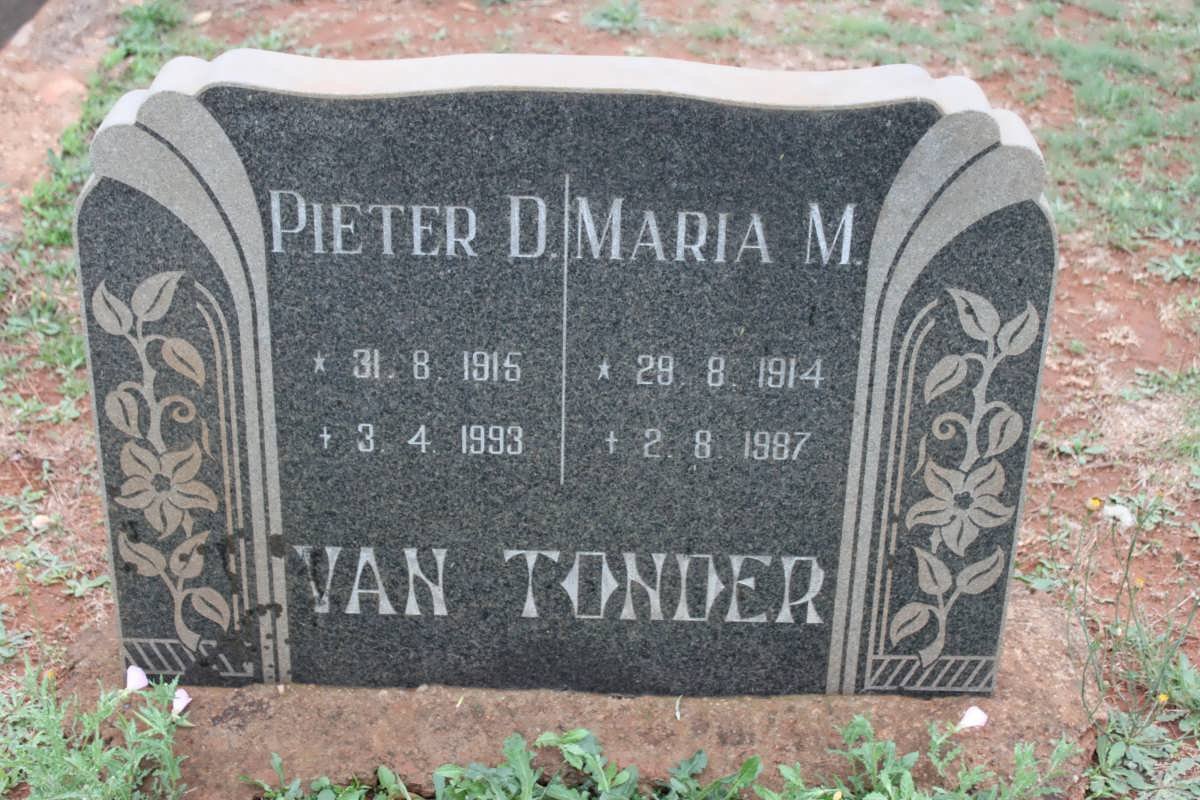 TONDER Pieter D., van 1915-1993 &amp; Maria M. 1914-1987