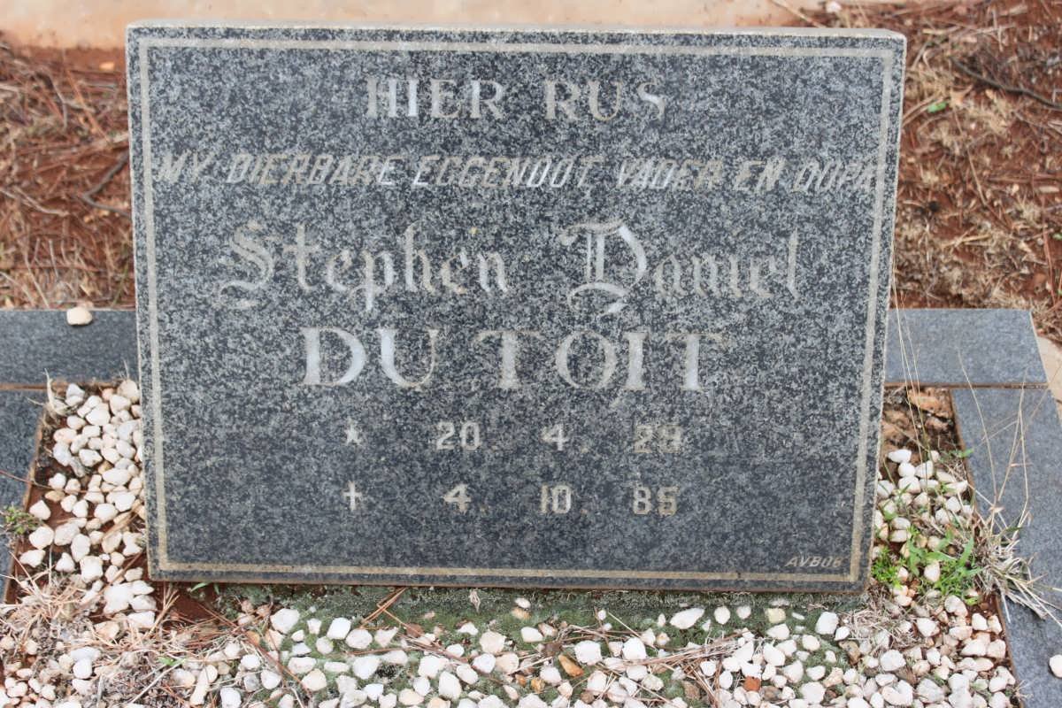 TOIT Stephen Daniel, du 1929-1985