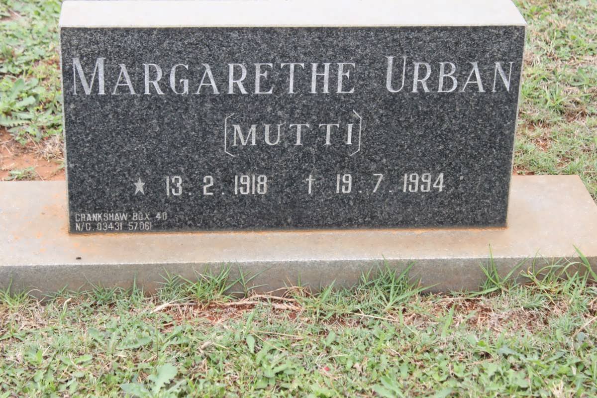 URBAN Margarethe 1918-1994
