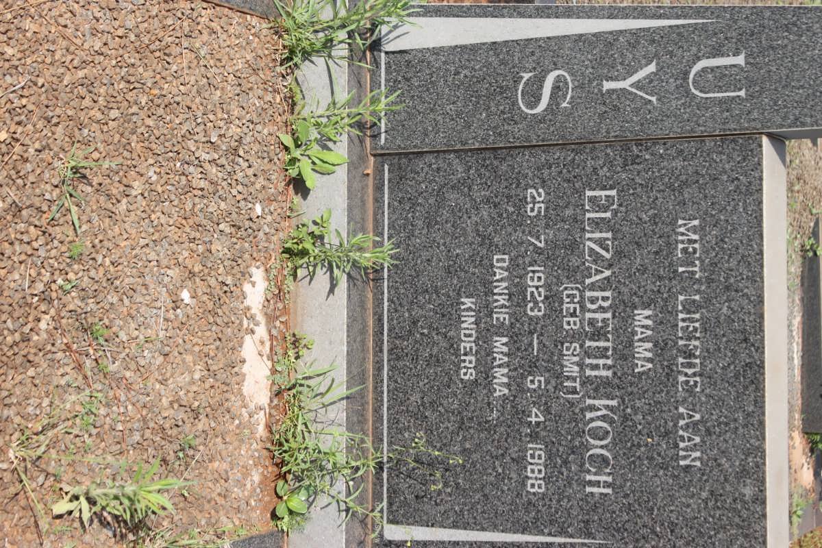 UYS Elizabeth Koch nee SMIT 1923-1988
