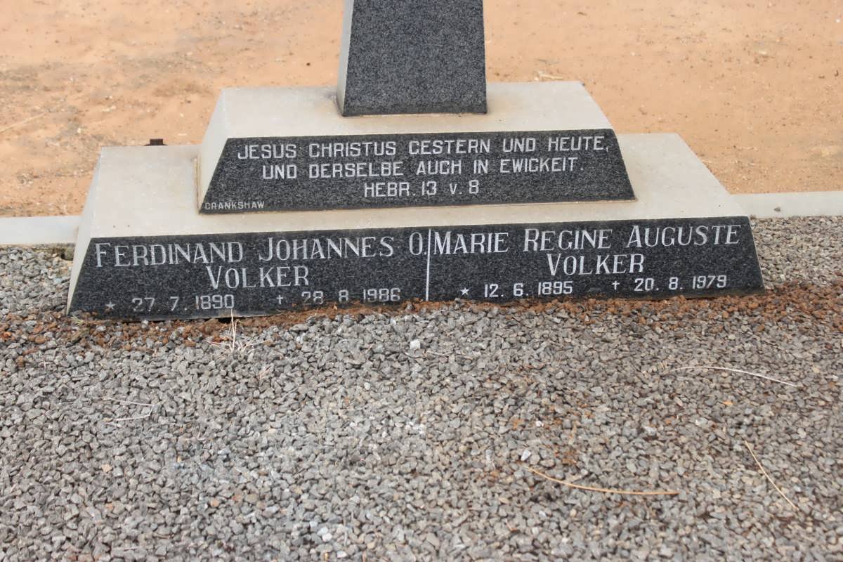 VOLKER Ferdinand Johannes 1890-1986 &amp; Marie Regine Auguste 1895-1979