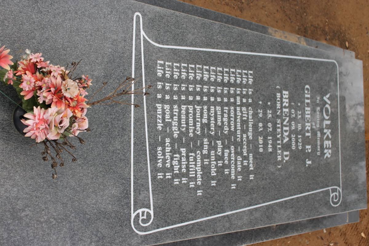 VOLKER Gilbert P.J. 1929-2000 &amp; Brenda D. STEYTLER 1948-2010