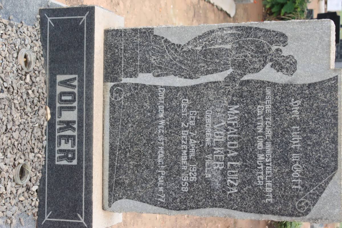 VOLKER Mafalda Luiza nee VILLA 1926-1958