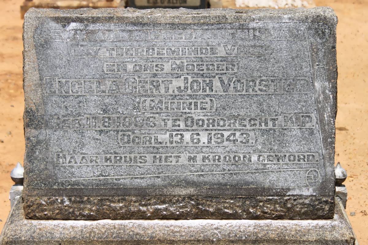 VORSTER Engela Gert. Joh. nee MINNIE 1896-1943