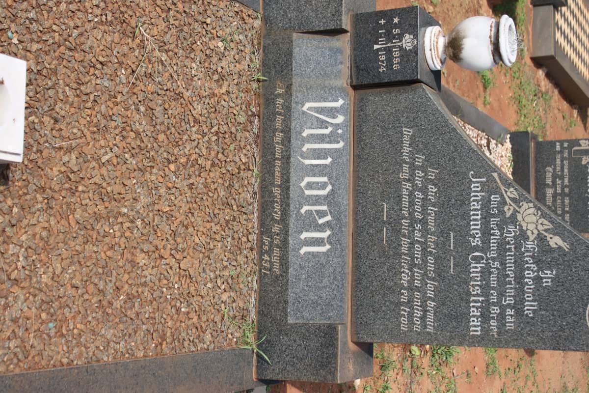 VILJOEN Johannes Christiaan 1956-1974