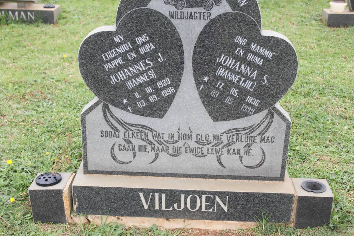 VILJOEN Johannes J. 1939-1996 &amp; Johanna S. 1936-1999