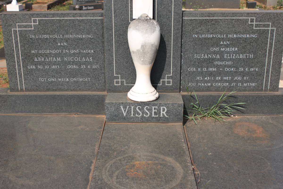 VISSER Abraham Nicolaas 1893-1971 &amp; Susanna Elizabeth FOUCHE 1896-1976