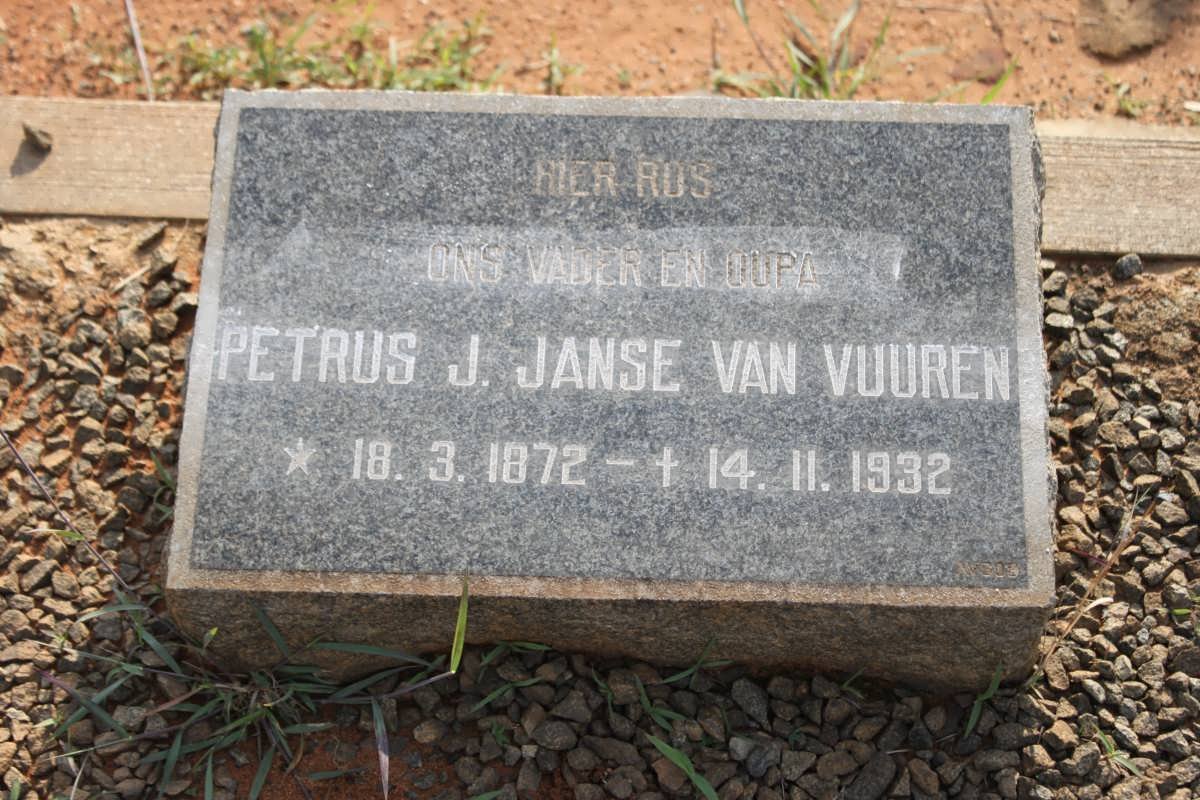 VUUREN Petrus J. Janse van 1872-1932