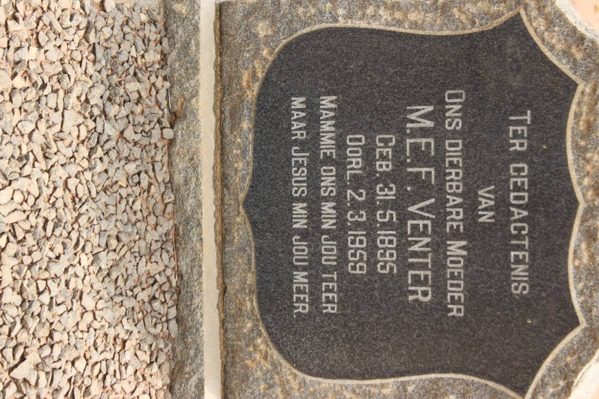 VENTER M.E.F. 1895-1959