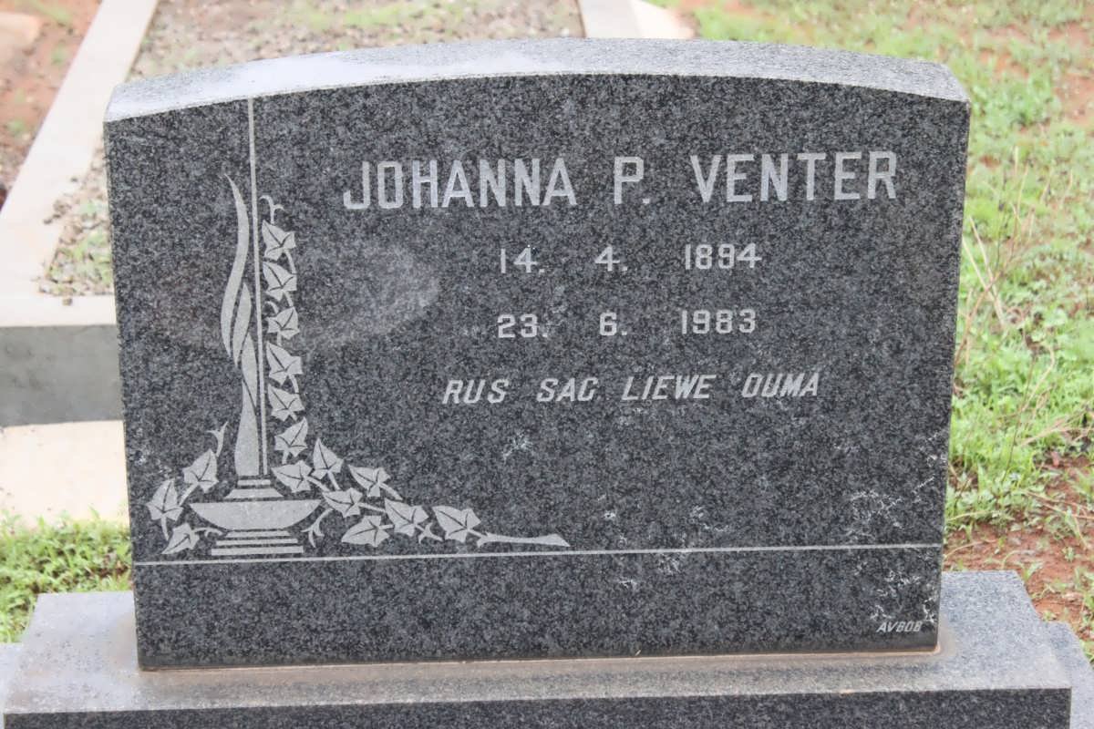 VENTER Johanna P. 1894-1983
