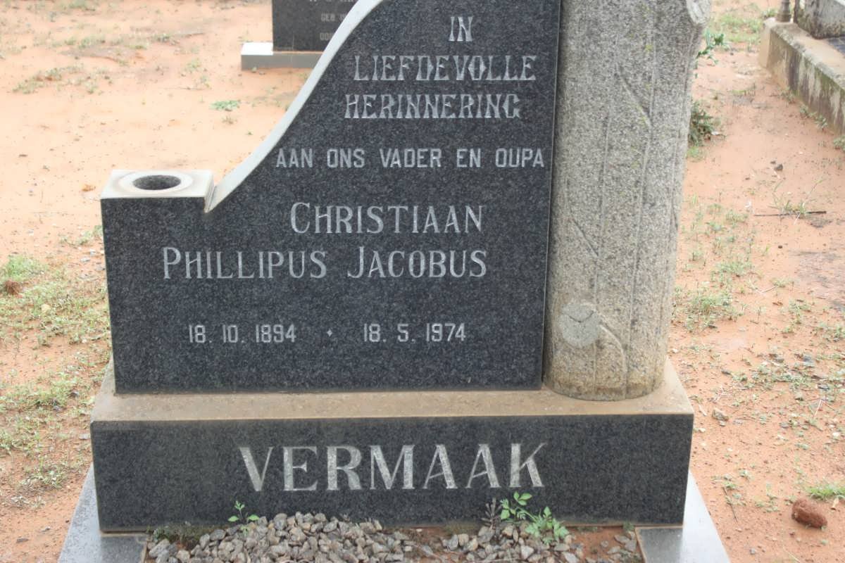 VERMAAK Christiaan Phillipus Jacobus 1894-1974