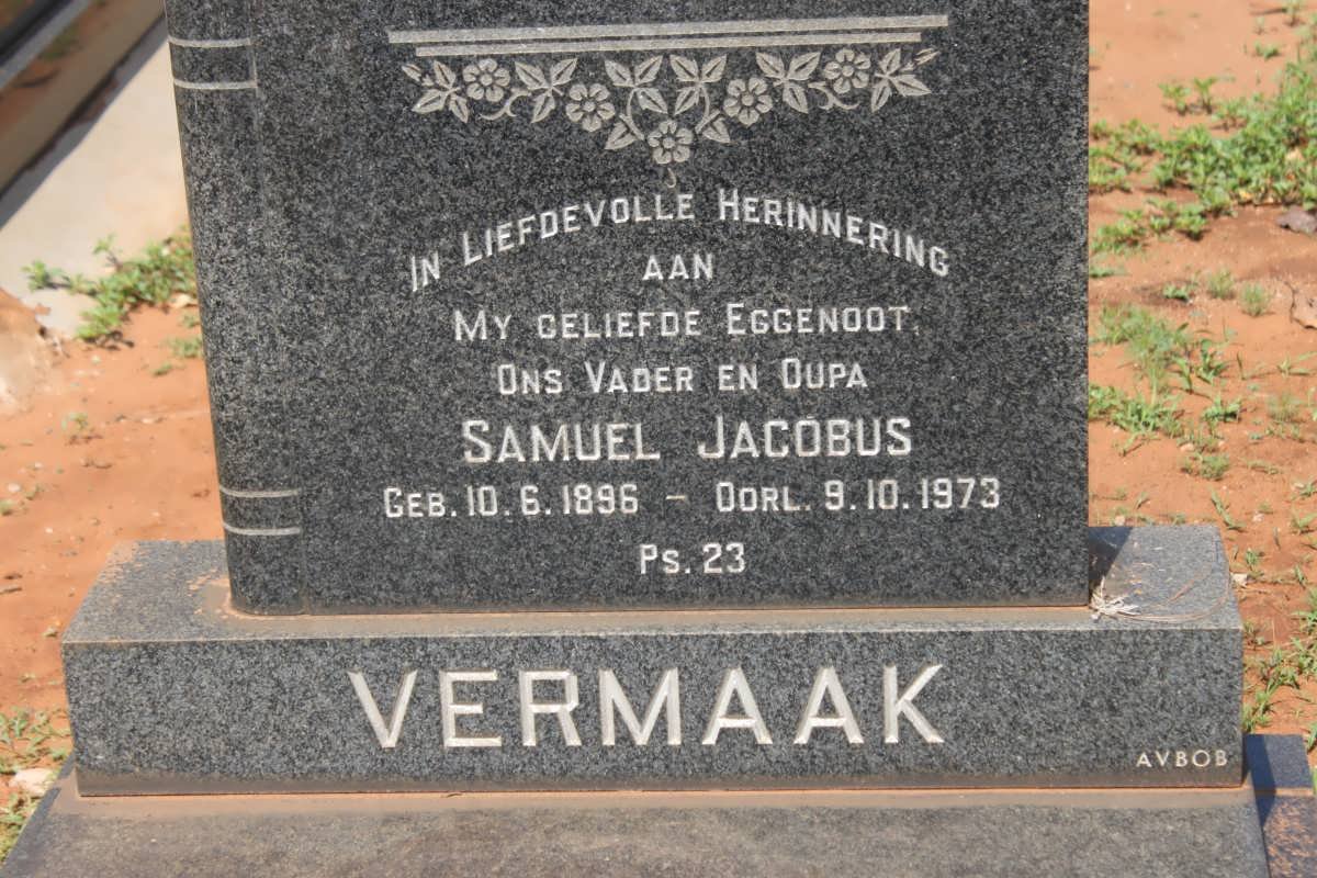 VERMAAK Samuel Jacobus 1896-1973