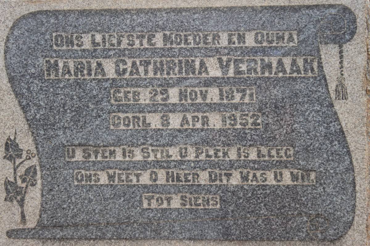VERMAAK Maria Cathrina 1871-1952