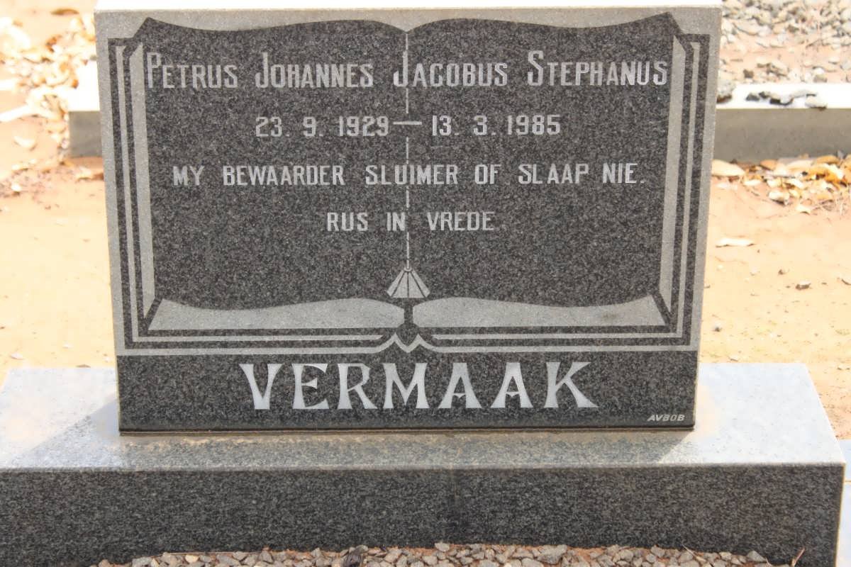 VERMAAK Petrus Johannes Jacobus Stephanus 1929-1985
