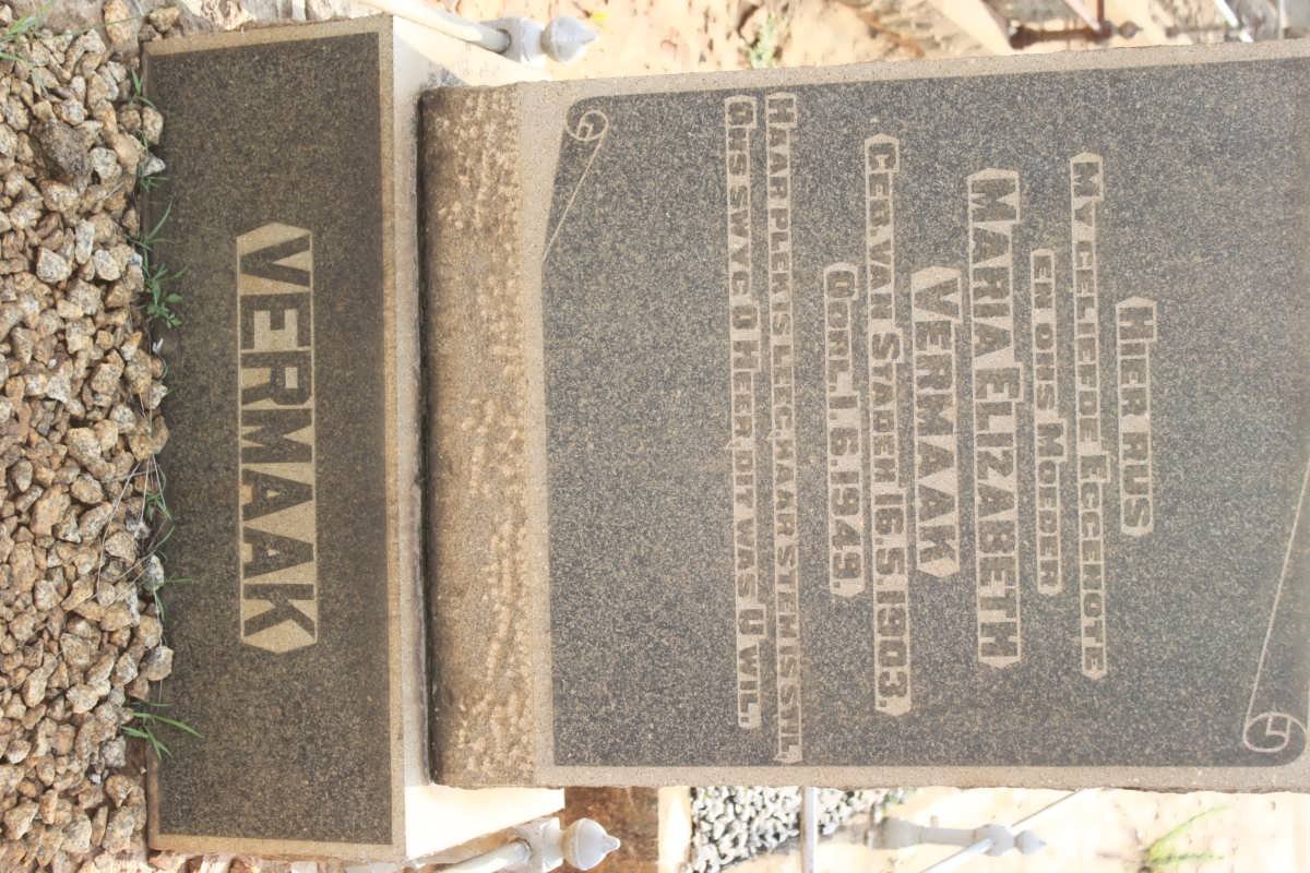 VERMAAK Maria Elizabeth nee VAN STADEN 1903-1949