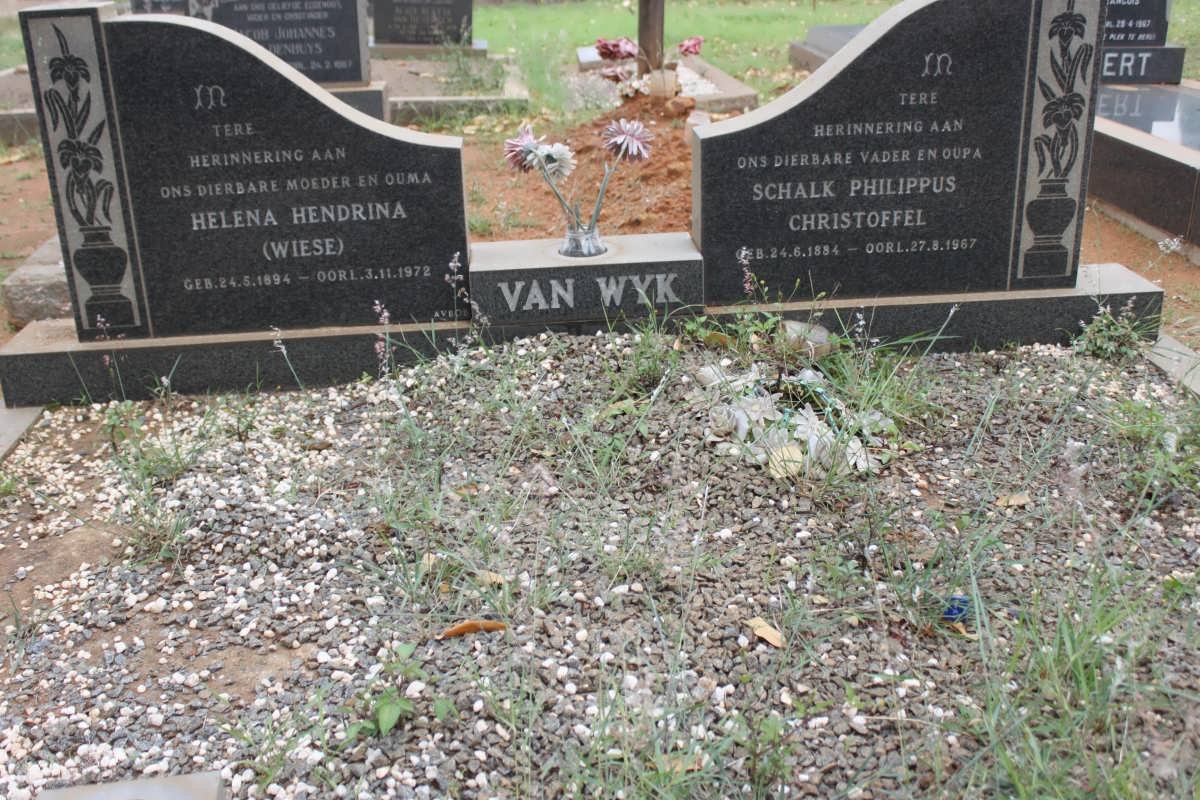 WYK Schalk Philippus Christoffel,van 1884-1967 &amp; Helena Hendrina WIESE 1894-1972