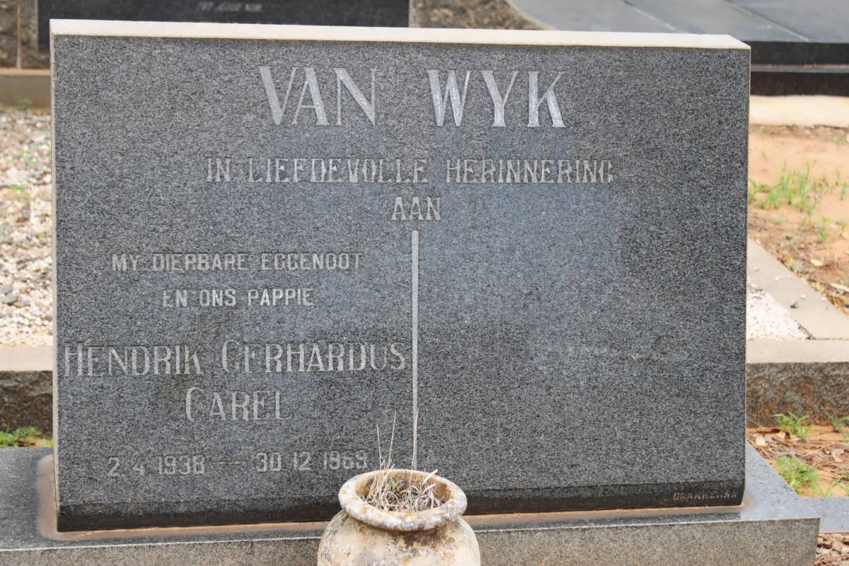 WYK Hendrik Gerhardus Carel, van 1938-1969